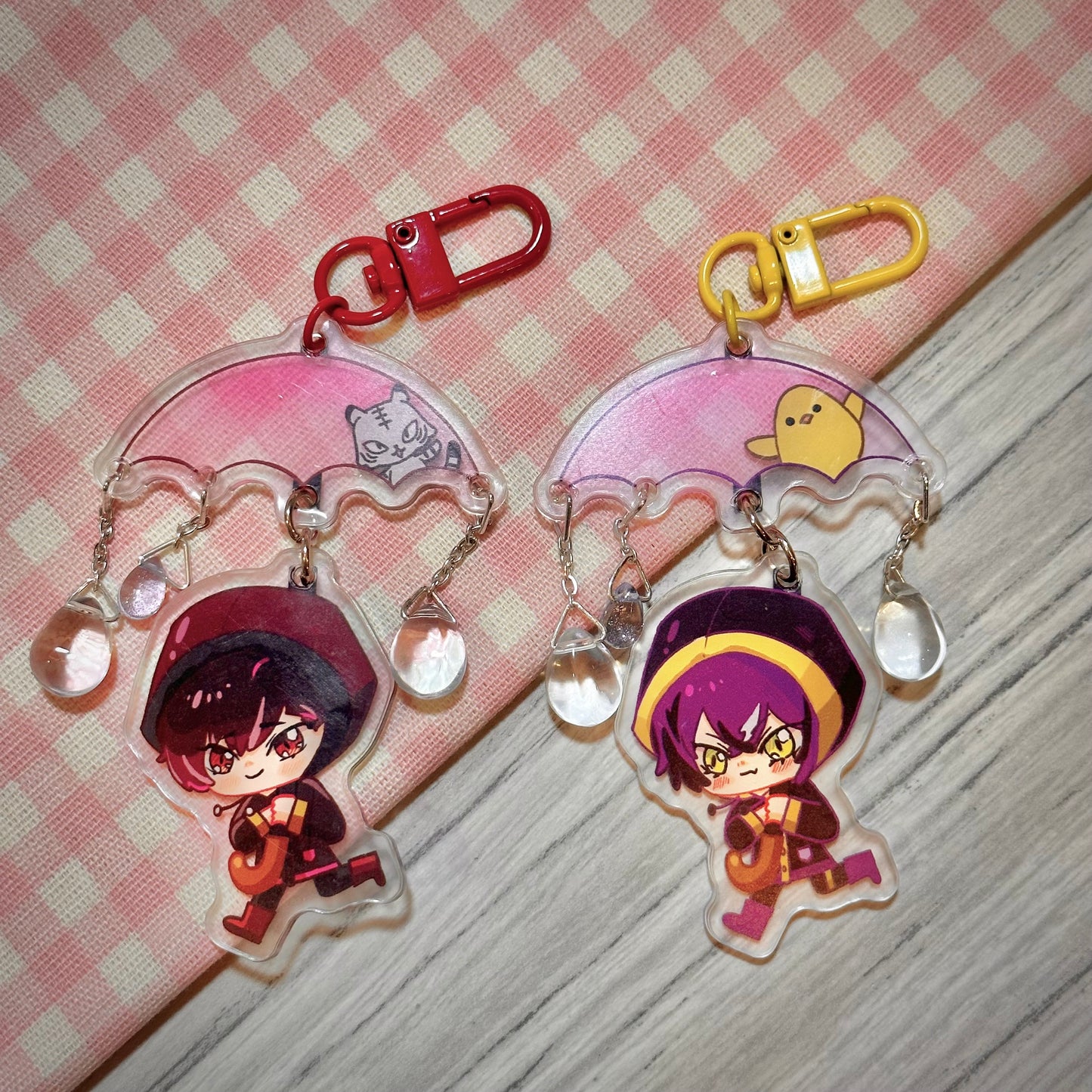 Umbrella Crystal Raindrops Charms