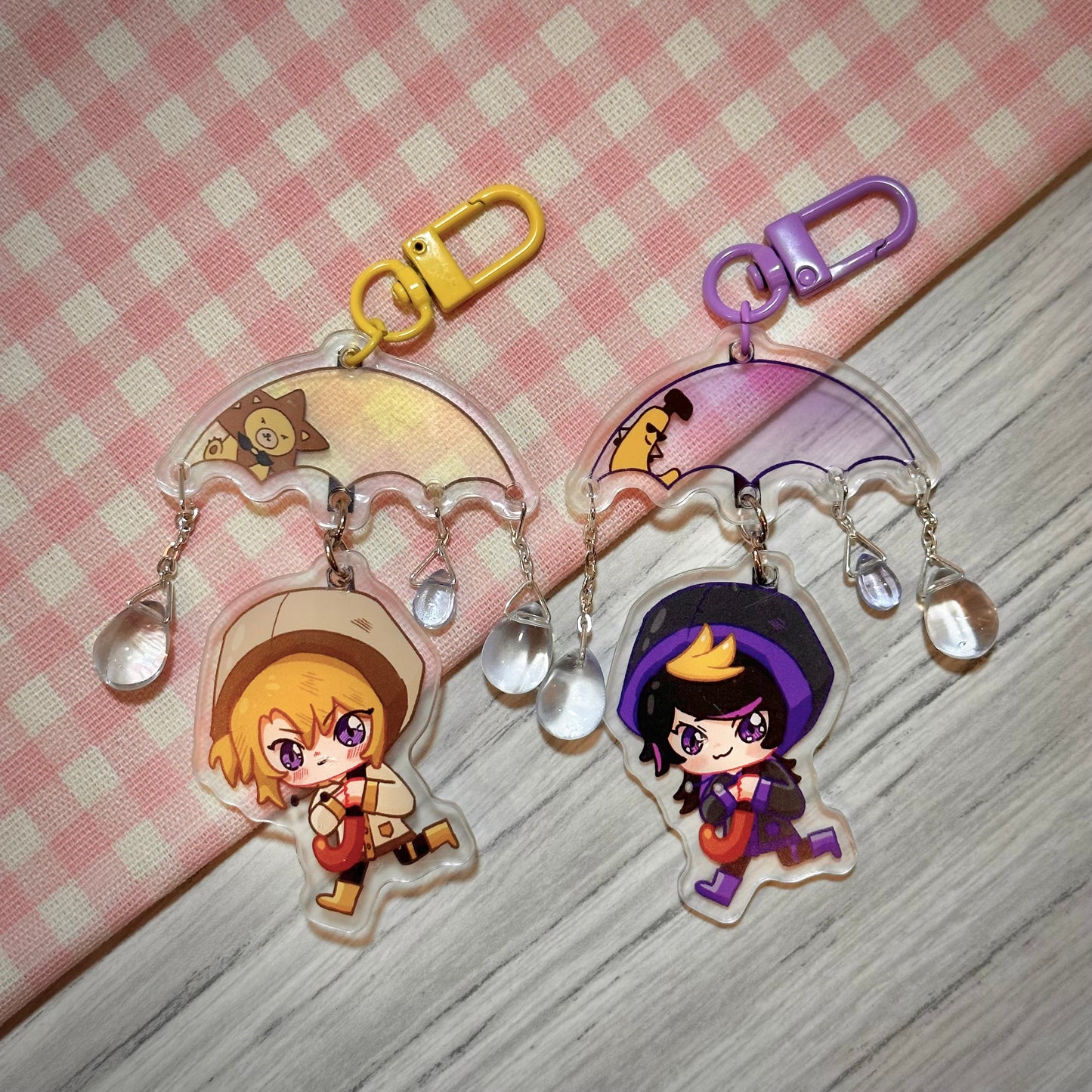 Umbrella Crystal Raindrops Charms